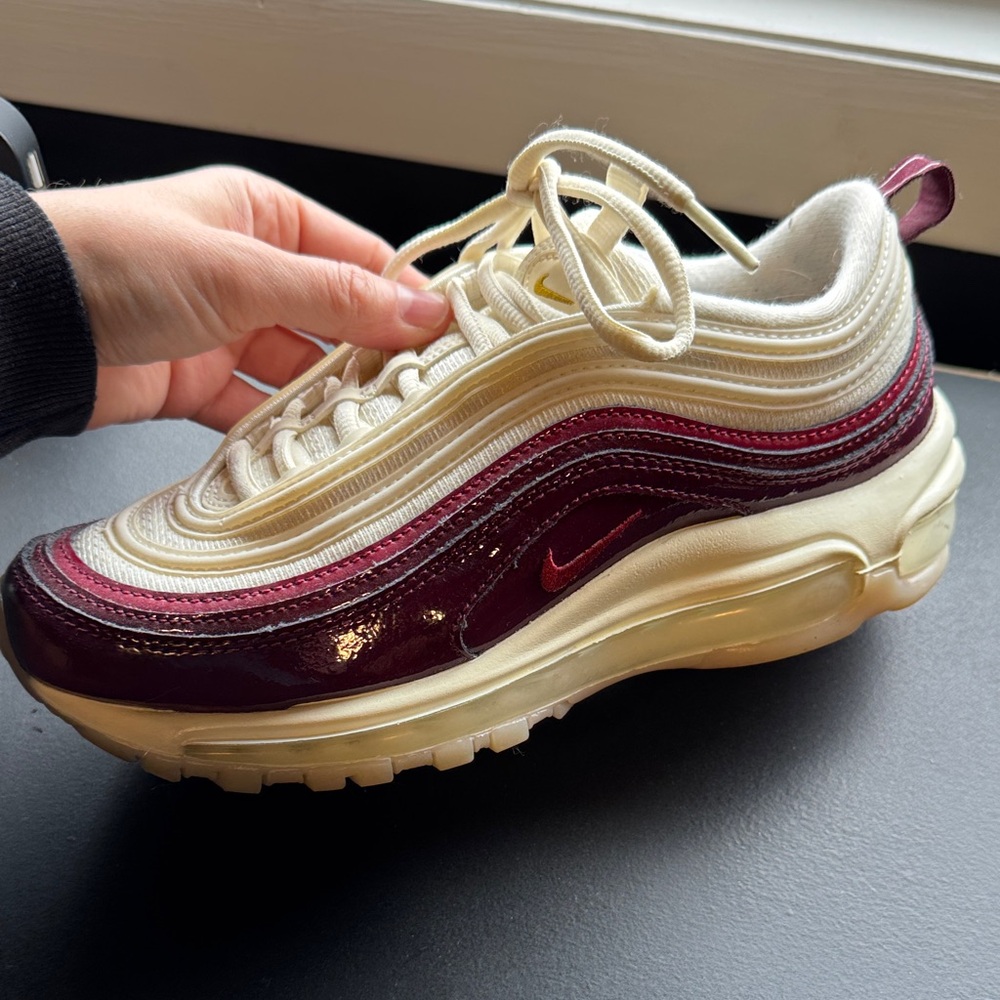 Nike Women's Maroon and Cream Sneakers